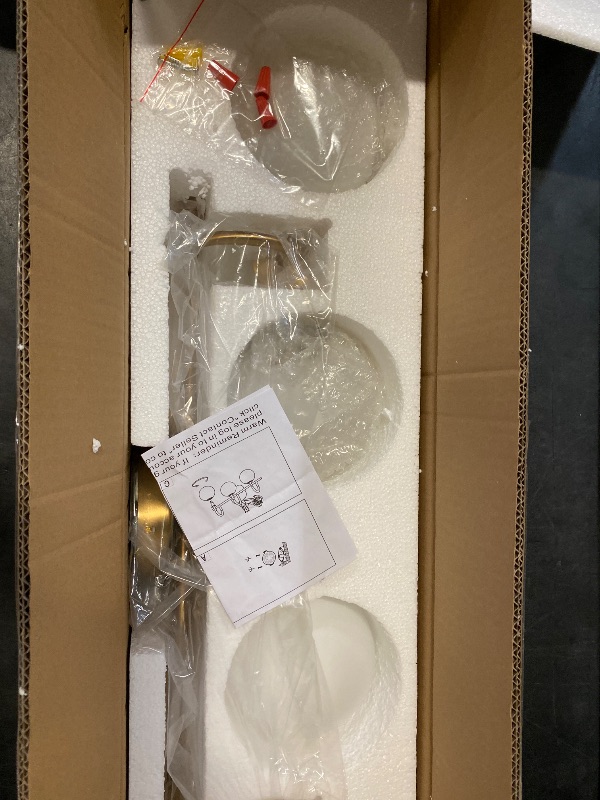 Photo 1 of Modern Bathroom Vanity Light Fixtures 3 Lights Brushed Brass Frame and Milk White Glass Globe Shade Modern Wall Sconce Lighting Bath Vanity Lights Bar Over Mirror (Exclude G9 Bulb)