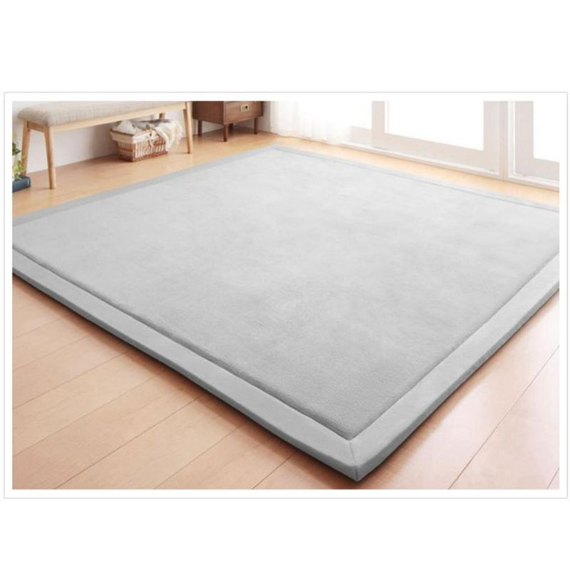 Photo 1 of Loartee Nursery Rug - Coral Velvet Crawling Rug & Area Rug (6'8"x9'2", Gray) for Toddler, Children, Play, Yoga Mat, Exercise Pads