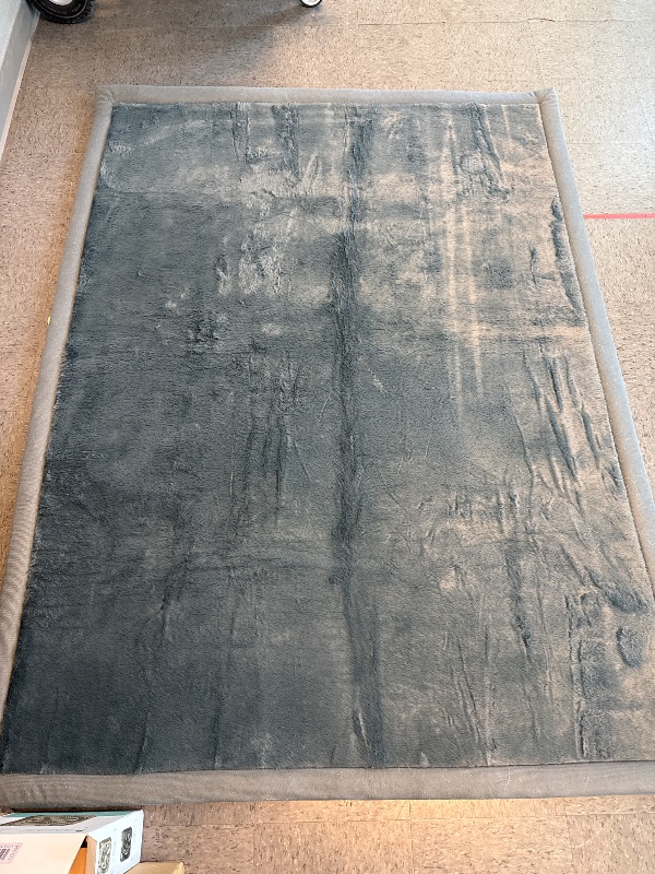 Photo 1 of Loartee Nursery Rug - Coral Velvet Crawling Rug & Area Rug (6'7"x4'10", Gray) for Toddler, Children, Play, Yoga Mat, Exercise Pads