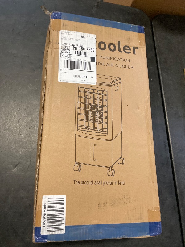 Photo 1 of Portable Air Conditioners, Evaporative Air Cooler, 3-Side Air Intake Portable AC Unit w/ 8L Larger Water Tank, 3 Speeds, 60°Oscillation,7.5H Timer, Swamp Cooler for Room Home Office