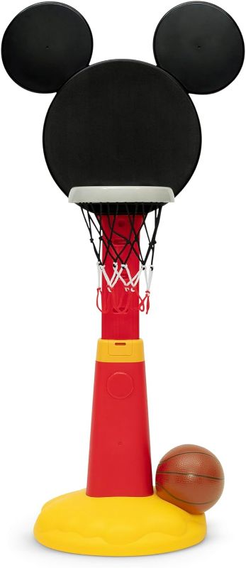 Photo 1 of Delta Children Disney Mickey Mouse Plastic Basketball Set - Includes Basketball Hoop, 1 Basketball and Ball Pump, Red/Black