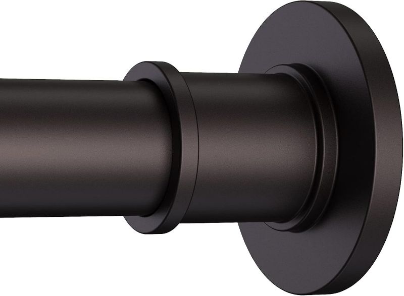 Photo 1 of BRIOFOX Industrial Shower Curtain Rod - Never Rust Non-Slip 43-72 Inch Stainless Steel, Bronze