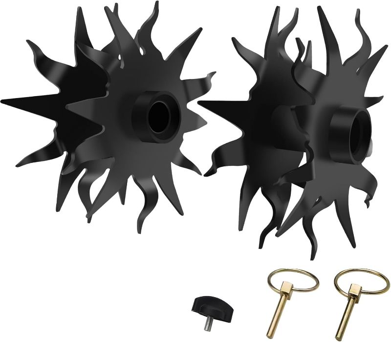 Photo 1 of Cordless Electric Tiller for Gardening, Total 8.0Ah Battery Powered Mini Cultivator with 2×4.0AH Batteries & Charger, 9" Width, 6.6" Depth, 48 Steel Tines Rototiller for Soil Cultivation