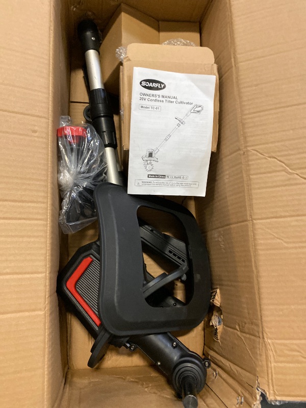 Photo 1 of Cordless Electric Tiller for Gardening, Total 8.0Ah Battery Powered Mini Cultivator with 2×4.0AH Batteries & Charger, 9" Width, 6.6" Depth, 48 Steel Tines Rototiller for Soil Cultivation
