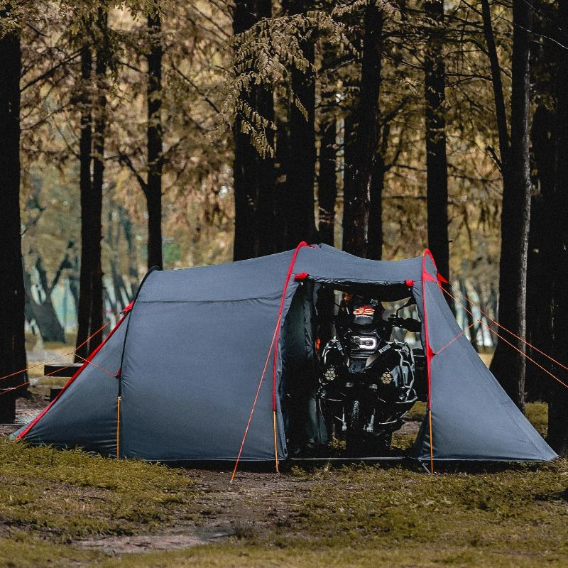 Photo 1 of 2 Person Camping Tent Motorcycle Tent Waterproof Family Tents Motorcycle Storage Shelter for for Backpacking Hiking