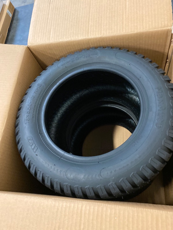 Photo 1 of MaxAuto 2Pcs 18X8.50-10 Turf Lawn Mower Tractor Riding Tire P332 4PR Load Range B