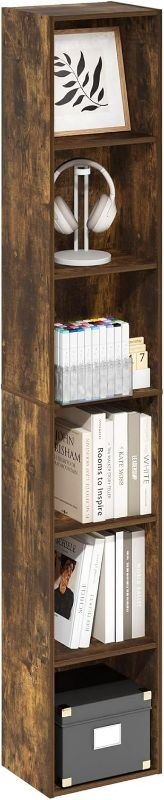 Photo 1 of Furinno Luder 6-Tier Open Shelf Bookcase, Amber Pine