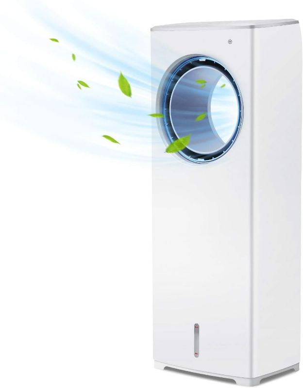 Photo 1 of 2-in-1 Evaporative Air Cooler, Tower Fan, Swamp Cooler w/ 3 Wind Speeds, 4 Modes w/Cooling&Humidification, Remote Control, 40° Oscillation, 8-Hour Timer, Low Noise for Home & Office, 32-In
