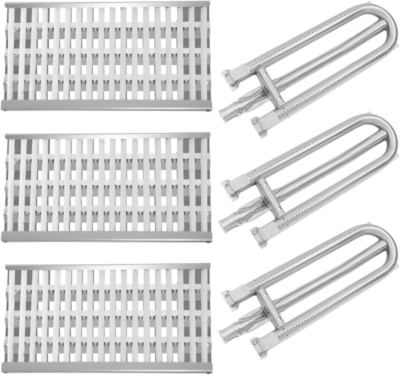Photo 1 of Stainless Steel Grill Heat Plates Heat Shield Grill Burners for DCS Grill Parts 27DBQR, BGA36-BQARL/BQARN, BGA48-BQARL/BQARN, Ceramic Rod Complete Radiant Tray BBQ Gas Grill Replacement Parts