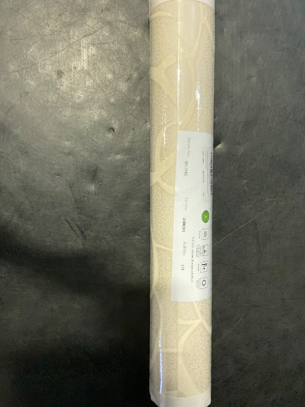 Photo 1 of Q QIHANG Modern Minimalist Embossed 3D Rose Flower Non-Woven for Living Room Bedroom Wallpaper Cream Color Non-Self Adhesive Wallpaper 0.53m x 10m=5.3
