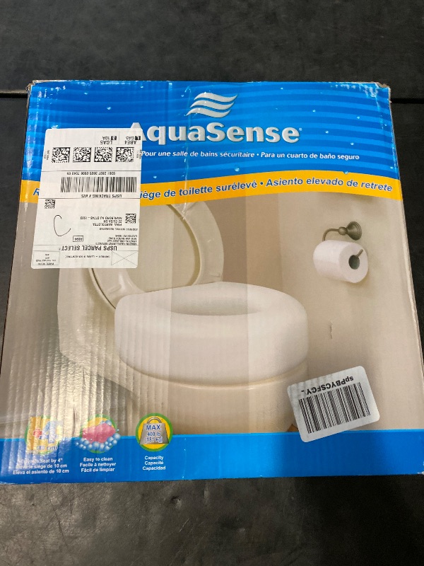 Photo 1 of AquaSense 770-610 4 Inch Portable Raised Toilet Seat Riser, Elevated Toilet Seat for Seniors