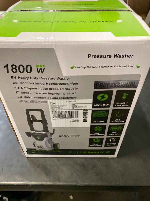 Photo 1 of Pressure Washer, 4800PSI 3.0 GPM Max Power Washer Power washers Electric Powered, High Pressure Washer with Foam Cannon for Cars, Fences, Patios, Decks, Patios and Driveway Powerwasher