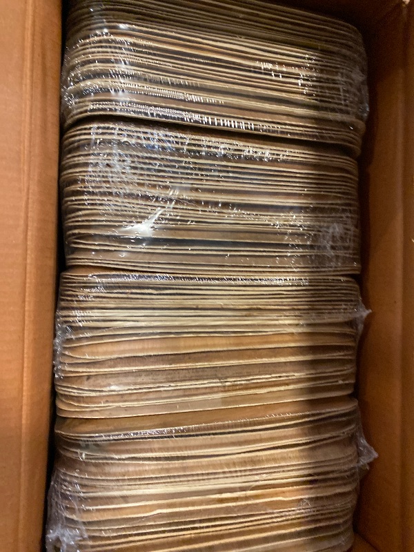 Photo 1 of ECO SOUL Compostable 10 Inch Palm Leaf Square Plates (100 Count) Like Bamboo Plates | Biodegradable | Eco-Friendly, Microwave & Oven Safe