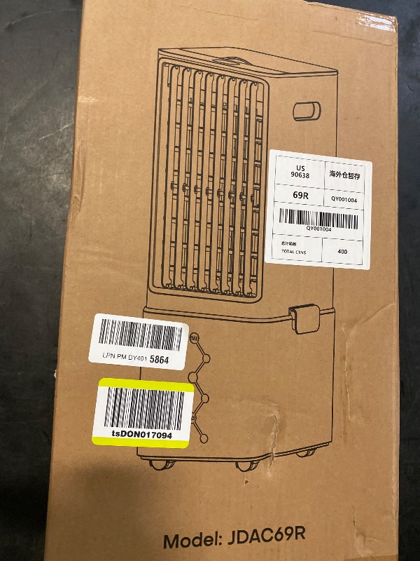 Photo 1 of Windowless Air Conditioner w/ 4 Modes & 3 Speeds, Waterless Alert, 2.4-Gal Tank for 20H Cooling, 12H Timer, 20FT Remote, 70° Auto Swing Evaporative Air Cooler, Portable AC Unit for Bedroom