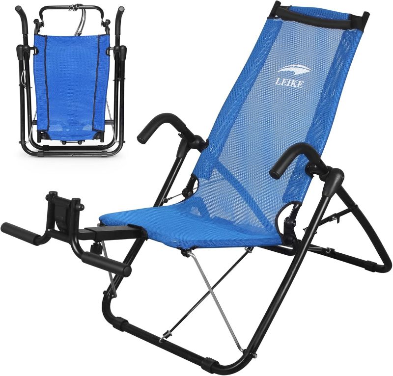 Photo 1 of Leikefitness Ab Exercise Chair Core Strengthening Lightweight Foldable Sport Abdominal Exerciser Strength Training Inversion Equipment AB3900(Blue)