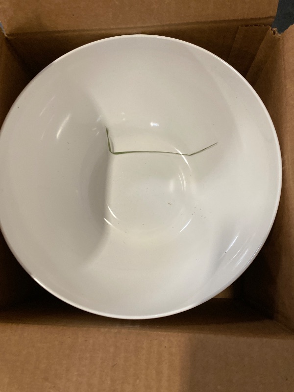 Photo 1 of US Acrylic Vista White Plastic Salad and Serving 10-inch Bowls | set of 3 | Reusable, BPA-free, Made in the USA | 135 oz. capacity