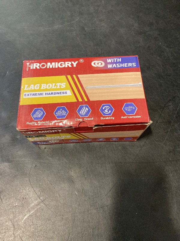 Photo 1 of HROMIGRY 1/4" x 3" Lag Bolts (100 Pcs) Lag Screws for Wood, Hot Dip Galvanized, Hex Head with Washers