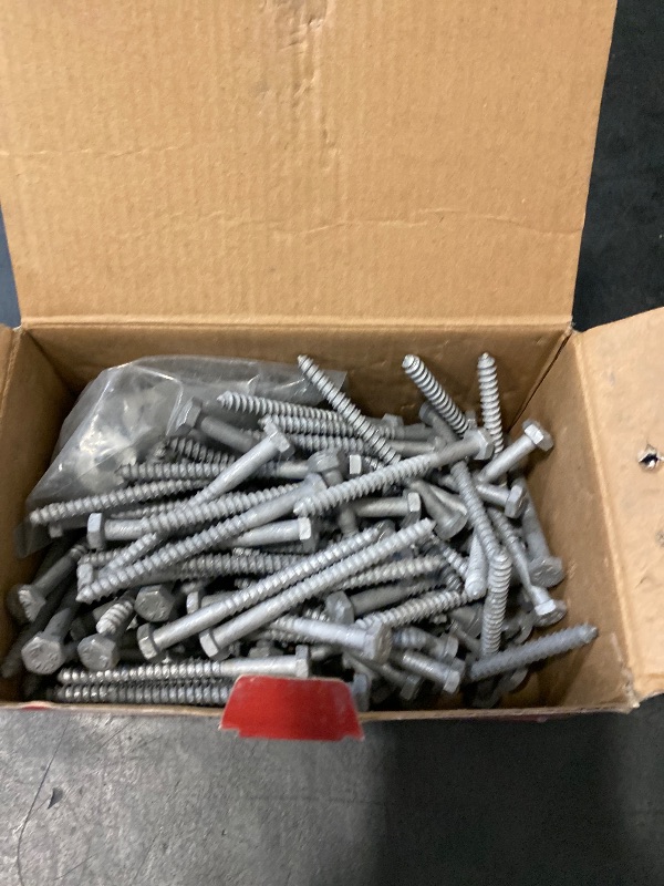 Photo 1 of HROMIGRY 1/4" x 3" Lag Bolts (100 Pcs) Lag Screws for Wood, Hot Dip Galvanized, Hex Head with Washers