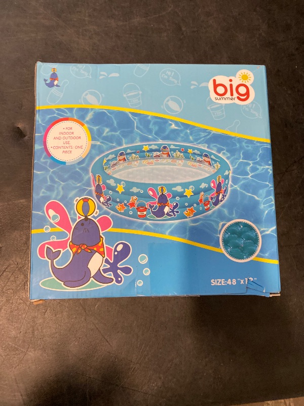 Photo 1 of 3 Rings Kiddie Pool for Toddler, 48”X12” Kids Swimming Pool, Inflatable Baby Ball Pit Pool, Small Infant Pool (Blue)