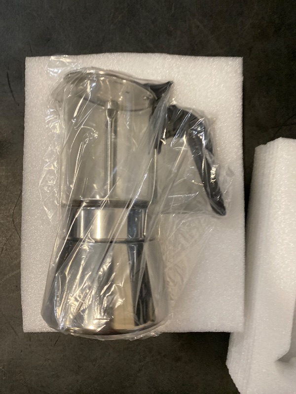 Photo 1 of SIXAQUAE Induction Moka Pot, Crystal Glass-top & Stainless Steel Stovetop Espresso Maker,Classic Italian coffee maker (160ml)