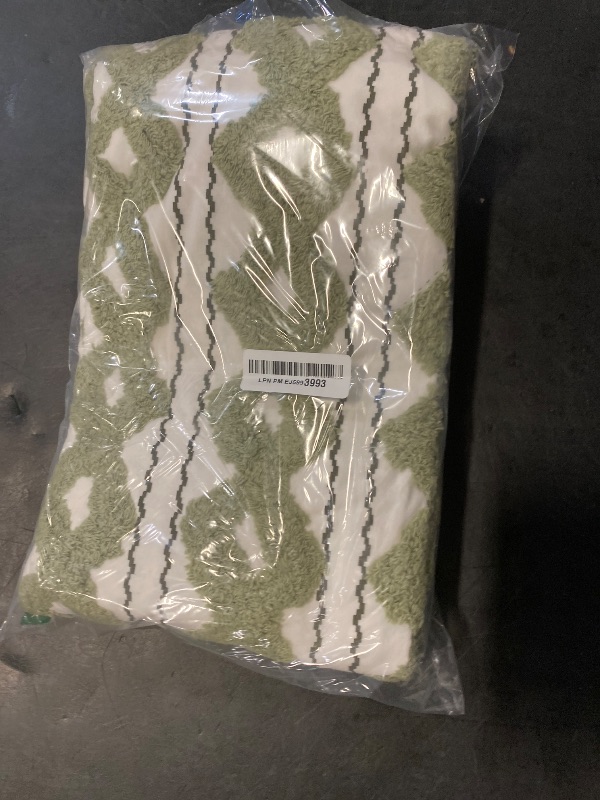 Photo 1 of INK+IVY Imani 100% Cotton Single Panel Curtain Tufted Chenille Stripe Geometric Print Mid-Century Look Rod Pocket Top Drape for Living Room, Privacy Window Treatment for Bedroom, 50" W x 84" L, Green