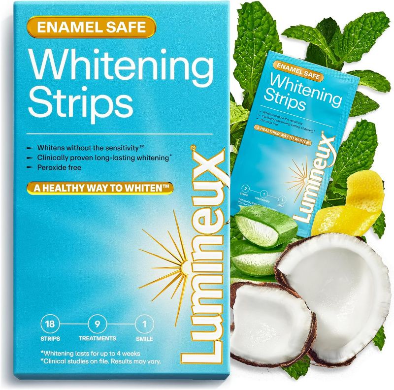 Photo 1 of Lumineux Teeth Whitening Strips 9 Treatments – Peroxide Free - Enamel Safe for Whiter Teeth - Whitening Without The Sensitivity - Dentist Formulated - Sensitivity Free