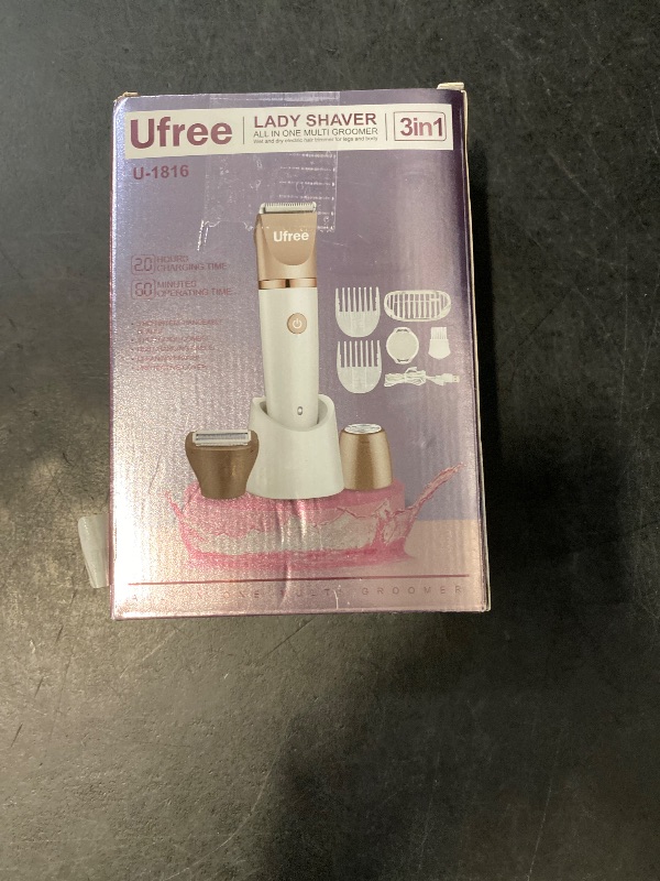Photo 1 of Ufree Bikini Trimmer Electric Razors for Women, Rechargeable Pubic Body Hair Trimmer Electric Shaver for Legs Body Hair, Bikini Shaver IPX7 Waterproof, Gifts for Women, Purple