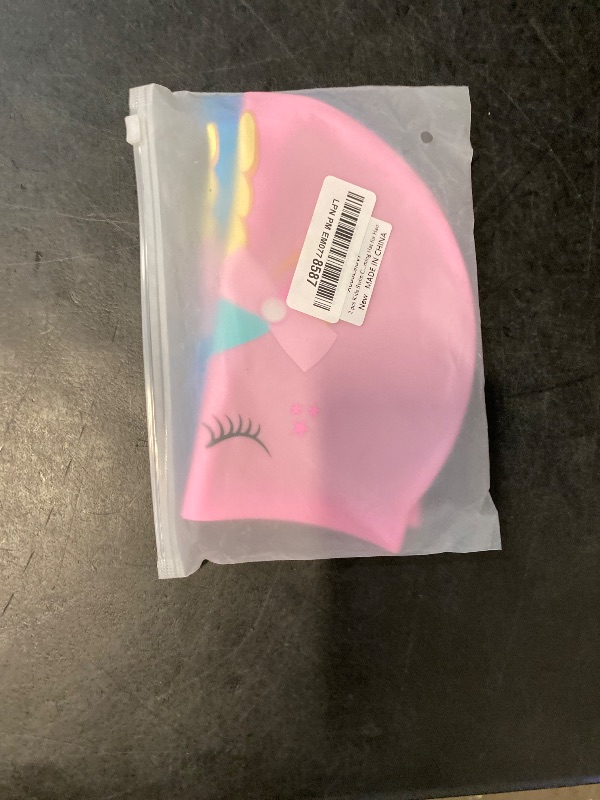 Photo 1 of 2 pcs Kids Swim Cap Silicone Swimming Cap for Boys Girls (Age 3-12) Cover Ears Waterproof Bathing Cap Keep Hair Dry Swimming Hat for Hair