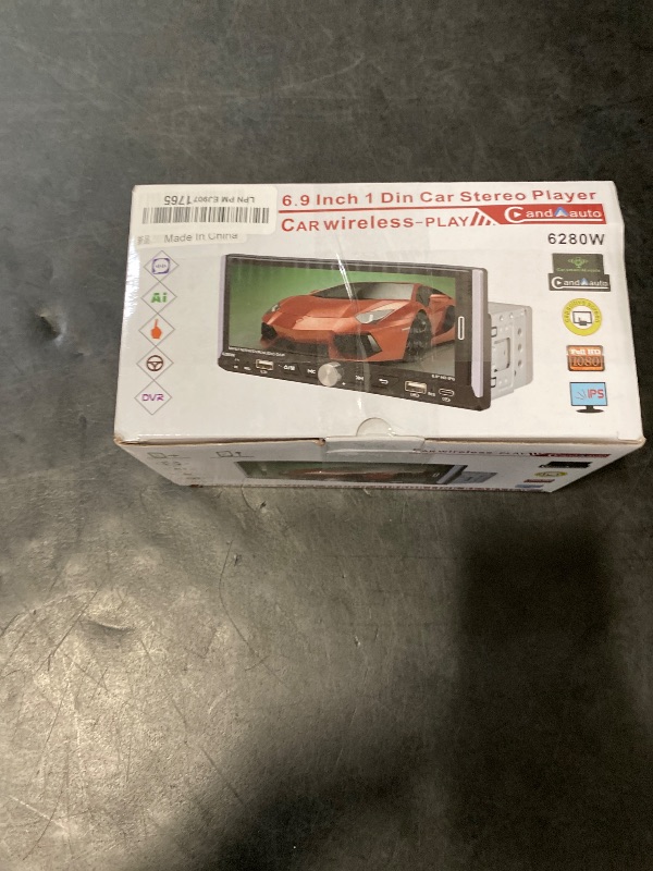 Photo 1 of Emeito 6.9 in Wireless Apple Carplay Single Din Car Stereo,HD IPS 1280×480 Single Din Touchscreen Radio,Bluetooth 5.0,FM RDS Radio,Backup Camera,USB, AUX(Extra MIC), Type-C, Android Auto Car Stereo