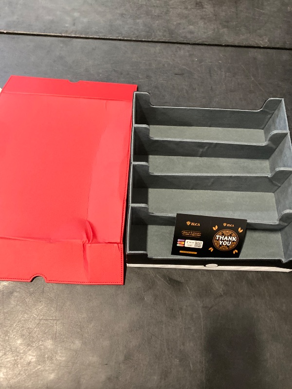 Photo 1 of ZLCA Card Storage Box Holds 3200+, Deck Storage Case with 4 Stoppers, Card Organizer for TCG MTG PTCG(Red&White)