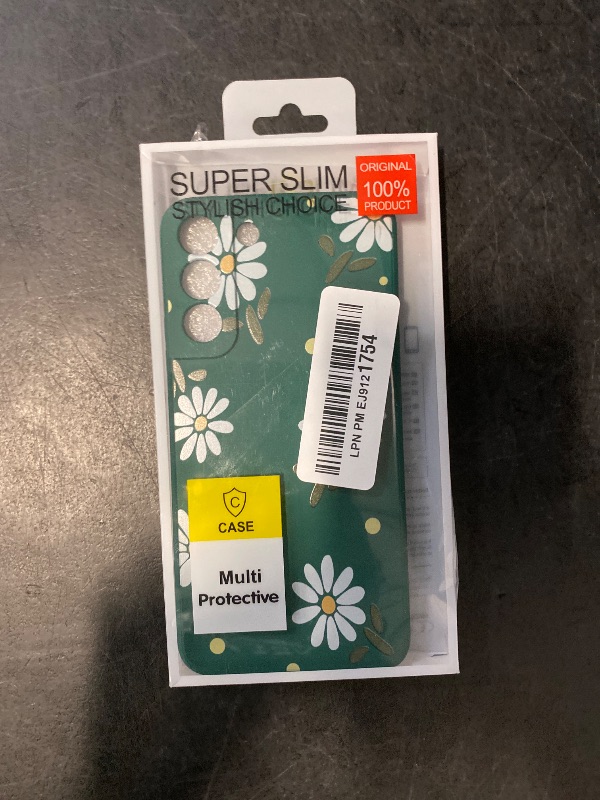 Photo 1 of LEECG for Samsung Galaxy S22 Plus Case, S22 Plus Phone Case Fashionable Flowers Designs Soft Silicone Drop Protective Fingerprint for Samsung Galaxy S22 Plus Phone Cover-Daisy Green