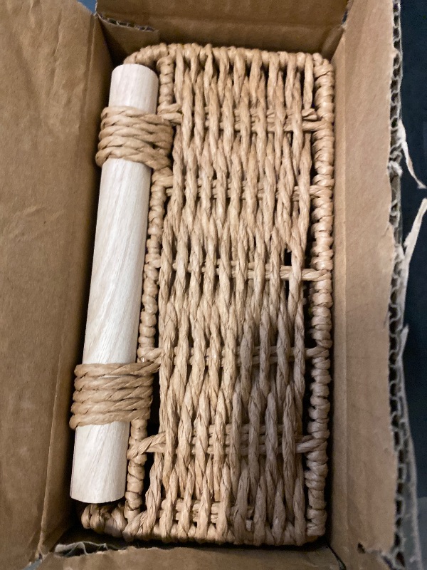 Photo 1 of CubesLand Paper Rope Scalloped Edge Decor Baskets for Home, Living Room, Bedroom, Toilet Basket for Over Toilet Storage Shelf, End Table, Shelves and More, Both Storage&Decor, Set 2 Neutral