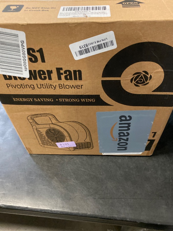 Photo 1 of LZLXXLZL Air Mover Blower Fan - High Velocity Utility Fan for Drying, Cooling, Ventilating and Exhausting, Pivoting Floor Fans with 3 Speeds for Home Use and Job Site, 2 Outlets, 355CFM, Black