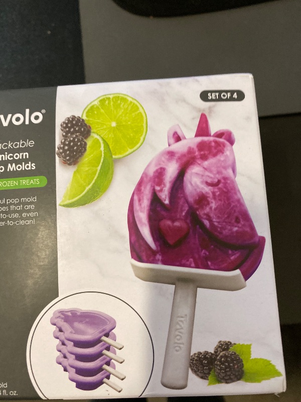 Photo 1 of Tovolo Stackable Popsicle Molds with Sticks, 4-Pack, Unicorn Shaped Pop Molds, Reusable Silicone Ice Pop Maker for Kids, Homemade Frozen Snacks & Treats, Drip Guards, BPA-Free, Dishwasher Safe
