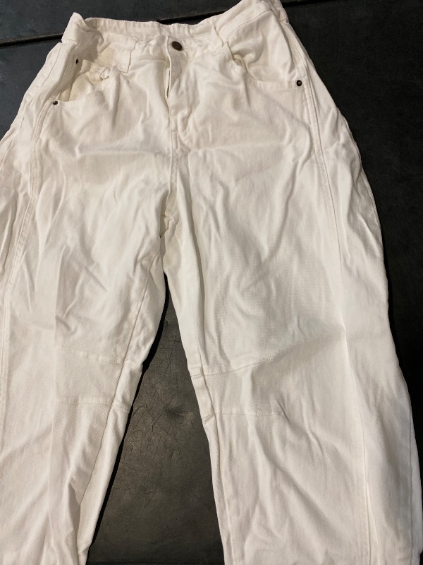 Photo 1 of Size 14 GRAPENT Womens Wide Leg Jeans Woman Jeans Baggy Pants for Women Stretch High Waist Women's Clothing Barrel Denim Jean Trousers for Women Color Cream White Large Size 12 
