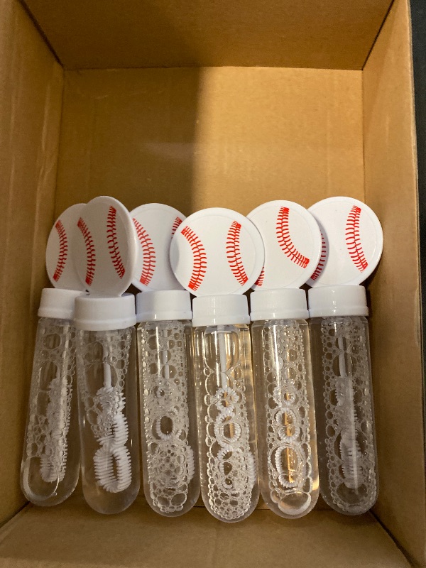 Photo 1 of PullCrease 6 Pcs Baseball Bubble Wands Party Favors Baseball Gifts Birthday Bubble Wand Bulk Baseball Party Decorations Baseball Theme Birthday Party Supplies for Outdoor