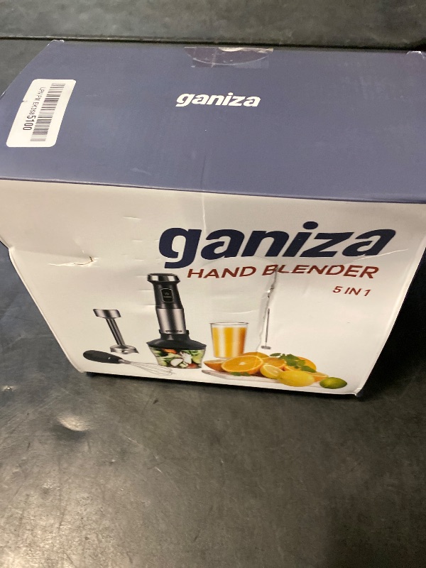 Photo 1 of Ganiza Immersion Blender 5 in 1 Hand Blender Max 1000W Heavy Duty Motor, 16 Speed Mode Handheld Blender Stainless Steel Blade With 800ml Mixing Beaker, 600ml Chopper, Whisk and Milk Frother