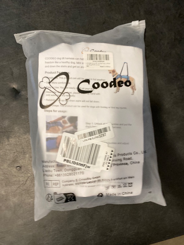 Photo 1 of Coodeo Dog Lift Harness, Full Body Support & Recovery Sling, Pet Rehabilitation Lifts Vest for Old Dog with Arthritis Walk(Bule,L)