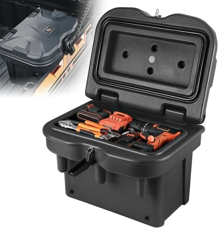Photo 1 of KEMIMOTO UTV Bed Storage Box 5.5GAL Compatible with Polaris Ranger 1000/XP 900 570 500 General 1000 4 2016 2017 2018 2019 2020 2021 2022 2023 2024 2025, Low-Density Polyethylene Cargo Storage Box