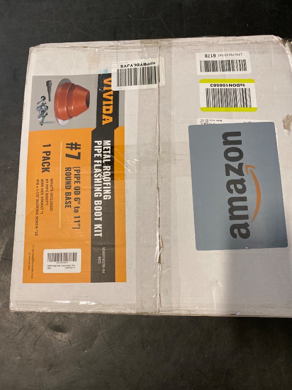 Photo 1 of VIVIDA #7 Silicone Metal Roof Pipe Flashing, High Temp Vent Boot Flexible Roof Jack for Pipe OD 6" to 11", Roofing Screws & Hex Socket Included, 1 Pack