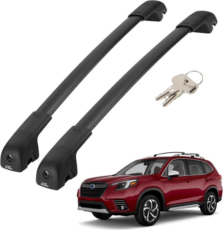 Photo 1 of JOYTUTUS Car Roof Rack Crossbars, Compatible with Subaru Forester 2014-2024 with Lock (Not for Wilderness), 220LB Aluminum Crossbars for Roof Racks Trunks Kayaks Canoes Bicycles Skis