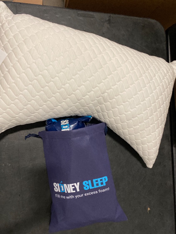 Photo 1 of Sidney Sleep Pillow for Side and Back Sleepers - Comfort for Neck and Shoulder Pain - Adjustable Contour Fill - Queen Size - Extra Fill Included (White)