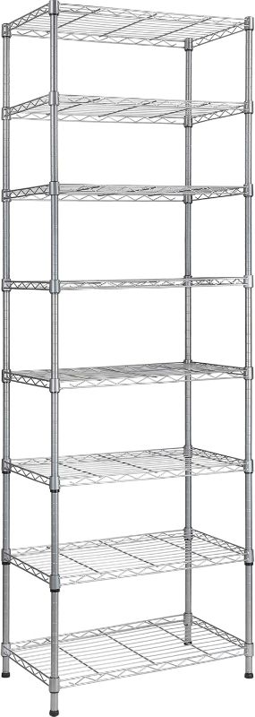 Photo 1 of REGILLER 8-Wire Shelving Metal Storage Rack Standing Storage Shelf Units, Silver, 13.9" D x 23.9" W x 72.1" H
Adjustable Shelves for Laundry Bathroom Kitchen Pantry Closet