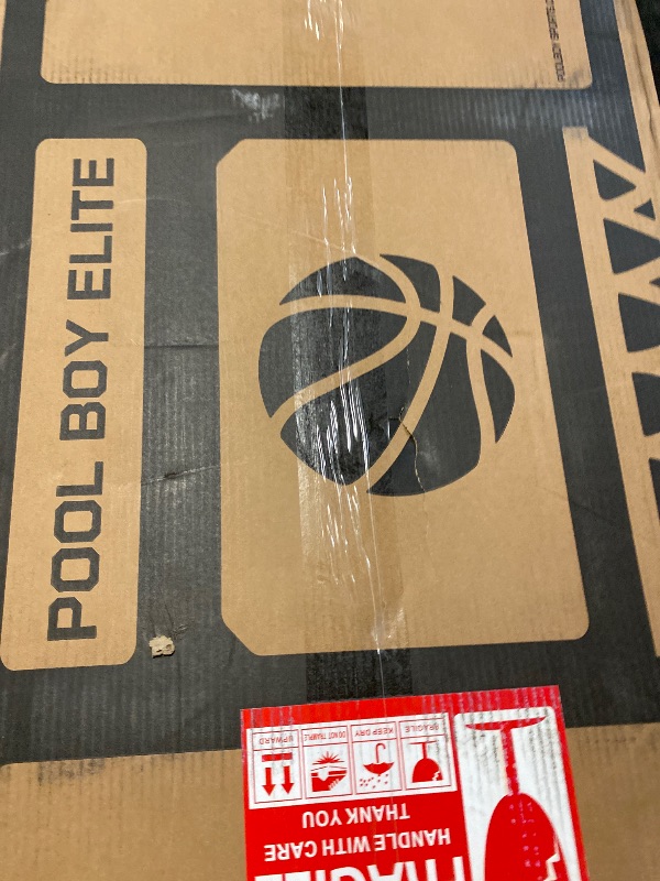 Photo 1 of Pool Basketball Hoop - Set Includes 3X Composite Leather Basketballs, Air Pump, & Tools - Adjustable Poolside Basketball Hoop - Made for Kids, Teens, & Adults