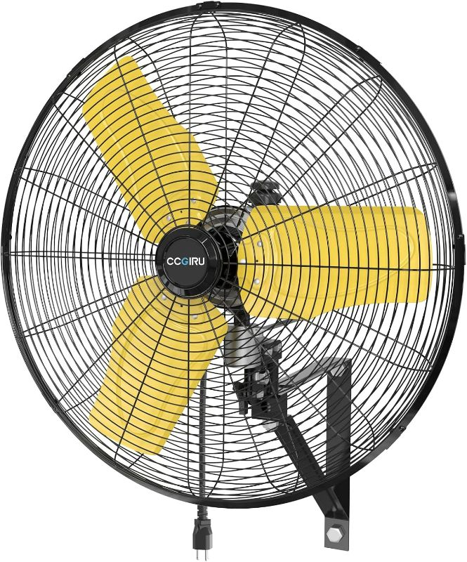 Photo 1 of 8800 CFM 24" Outdoor Commercial Wall Fan Oscillating, IP44 Waterproof Wall Mount Fan, Heavy Duty, 3 Speed, Adjustable Tilt for Factory, Warehouse, Garage, ETL Listed
