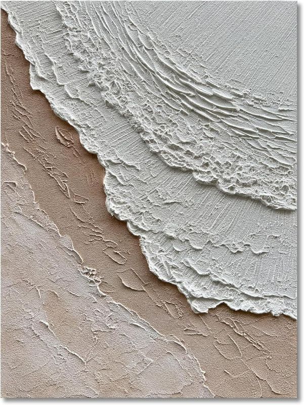 Photo 1 of NANKAI Art 40x25 inch Hand painted beach Ocean Wave Landscape Oil painting Modern Abstract Canvas art Mural family wall Decoration art