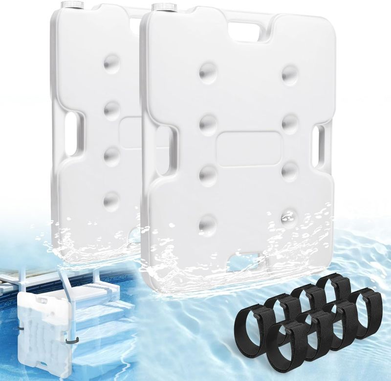Photo 1 of 2PCS 22.5" x 18" Extra Large Swimming Pool Ladder Weights, HDPE Swimming Pool Step Weights Holds 90lbs, Pool Weights for Ladders for Easy Step System, Pool Ladder Weights for Above Ground Pool