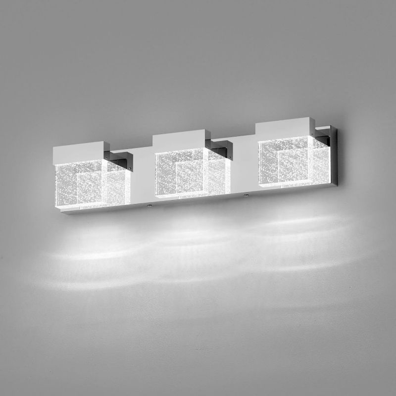 Photo 1 of Bubble Vanity Lights, 3 Light Chrome Modern Crystal Vanity Lights for Bathroom 6000K