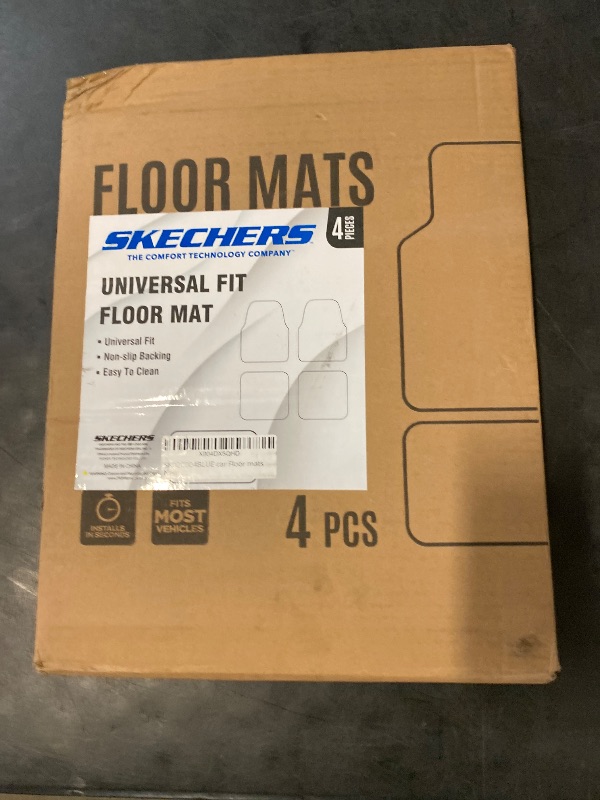 Photo 1 of Skechers Car Floor Mats,Waterproof Universal Fit Car Mats,Faux Leather Car Floor Mats,Carbon Floor Mats for Cars with Anti-Slip Skechers Heel Pad Fit for SUV,Vans,Sedans,Trucks,Blue