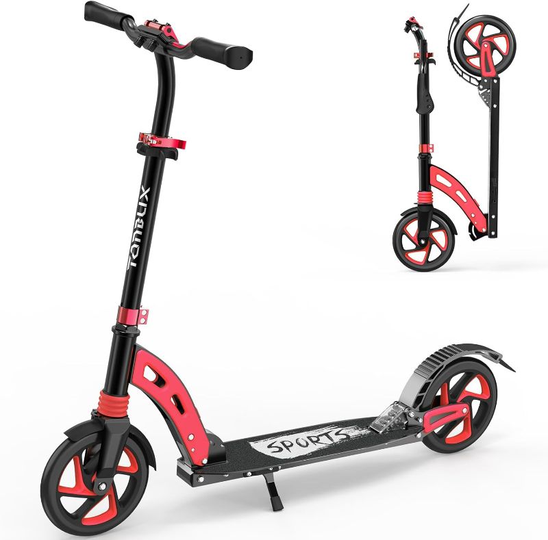 Photo 1 of TONBUX Kick Scooter for Ages 6+, Dual Suspension Kids Scooter with Lightweight Aluminum Frame, Adjustable Handlebar Scooters for Kids, Teens and Adults